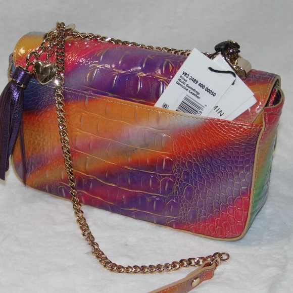 BRAHMIN Rosa Crossbody Shoulder Bag Heart Tassel Charms Rainbow Purse Handbag - Picture 4 of 6